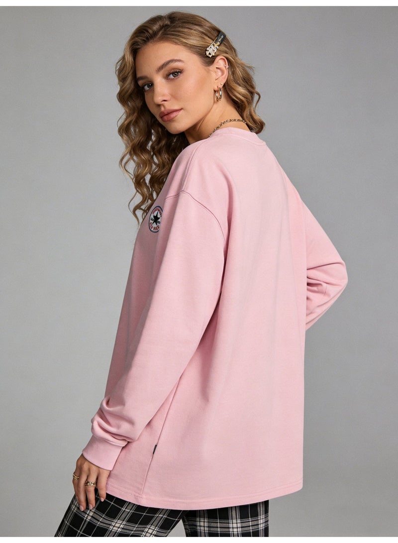 CONVERSE loose casual long-sleeved round neck T-shirt-suitable for both men and women, cotton sports shirt with logo, casual and fashionable street clothes in China. - Image 5
